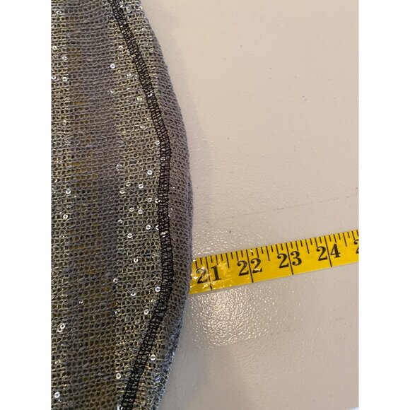 NWT Miss Me Long Sleeve Gray & Black Striped Sequin Mesh Top Medium - Picture 6 of 9